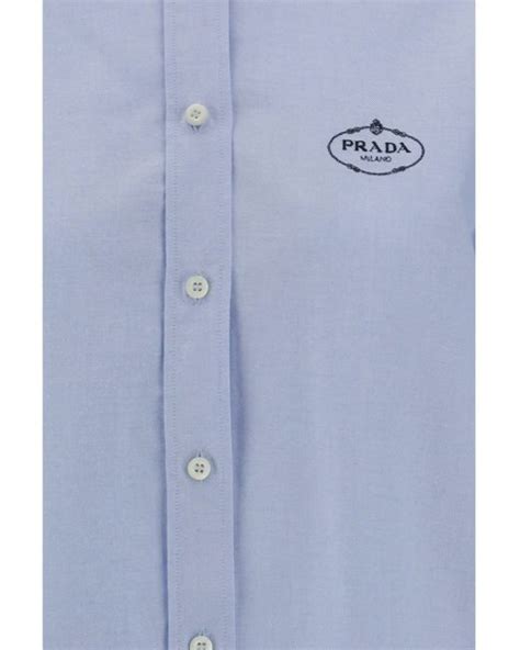 camicia a pois prada|Prada camicia in velluto blu Prada Blue size 42 IT in Synthetic.